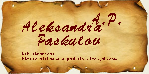 Aleksandra Paskulov vizit kartica